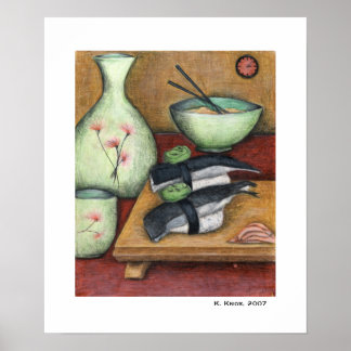 Poster Nouilles et poissons