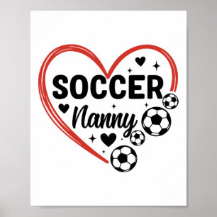 Poster Nounou de football Cœur Nounou de joueur de footba
