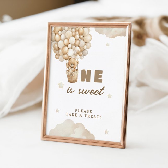 Poster Nounours en peluche Ballons Beige Un est gentil (Créateur téléchargé)