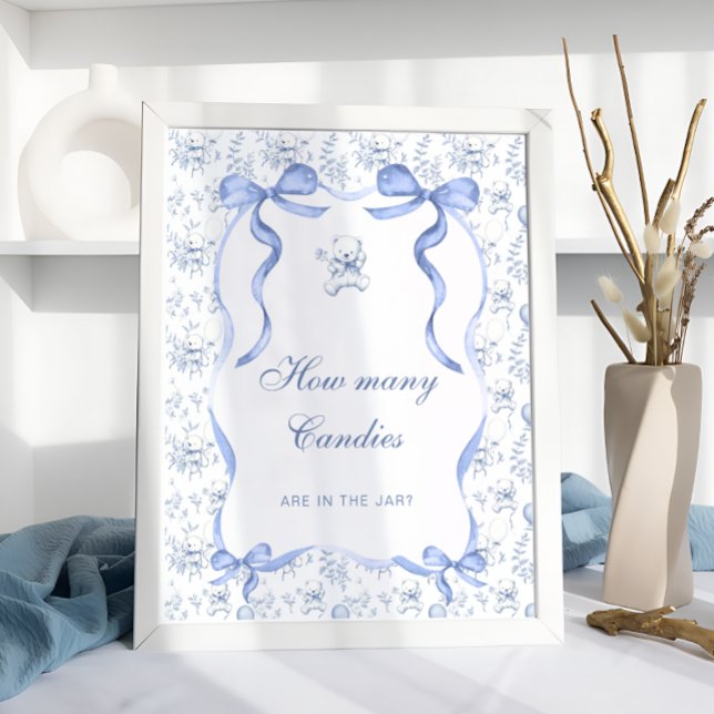 Poster Nounours en peluche Toile de Jouy Devinez combien  (Créateur téléchargé)