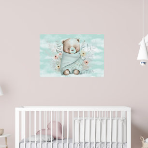Poster Nounours ours en peluche enveloppé dans une couver