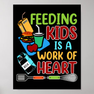 Poster Nourrir les enfants est un travail de cœur Dame de