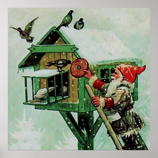 Poster "Nourrir les oiseaux d'hiver" par Jenny Nystrom (Devant)