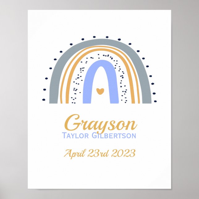Poster Nourriture Blue Rainbow Date de naissance (Devant)