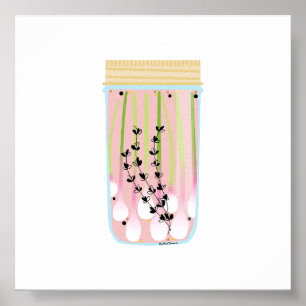 Poster Nourriture de canne - Oignons de printemps cuits