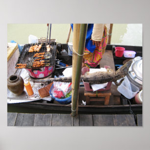 Poster Nourriture de rue de BBQ… Thaïlande de viande d