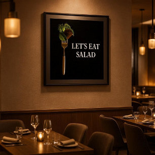 Poster Nourriture de salade moderne à manger sur une four