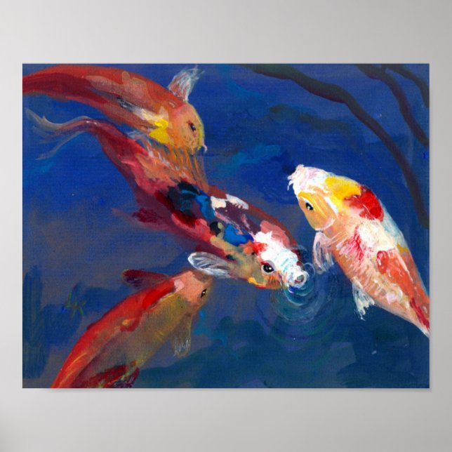 Poster Nourriture du poisson de Koi (Devant)
