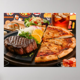 Poster Nourriture et boissons délicieuses