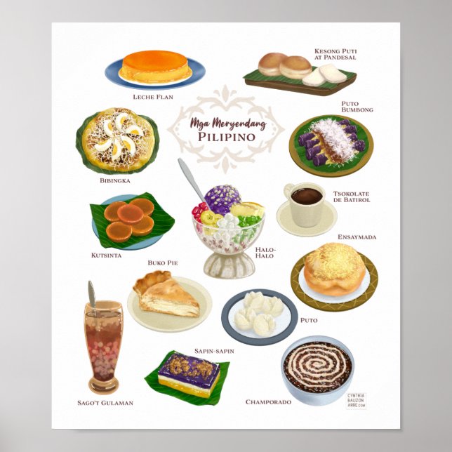 Poster Nourriture philippine / Meryenda / Desserts (Devant)