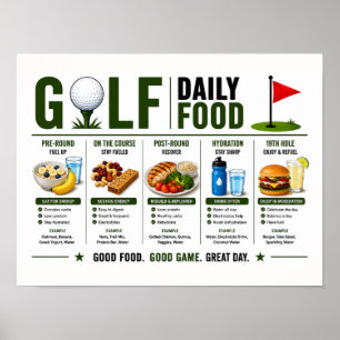 Poster Nourriture quotidienne de golf pour golfeur