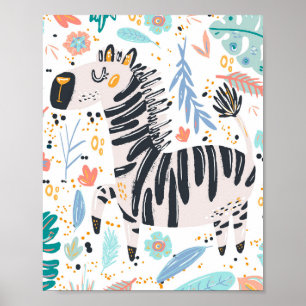 Poster Nourriture zébrée africaine mignonne