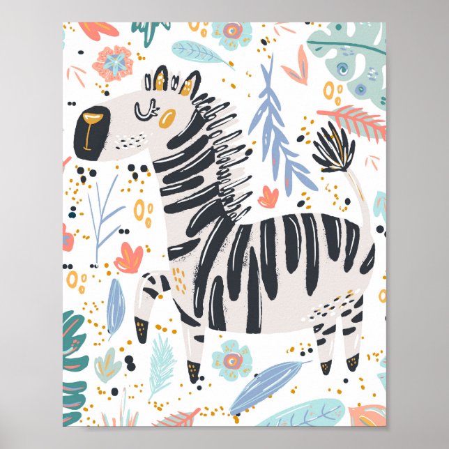 Poster Nourriture zébrée africaine mignonne (Devant)