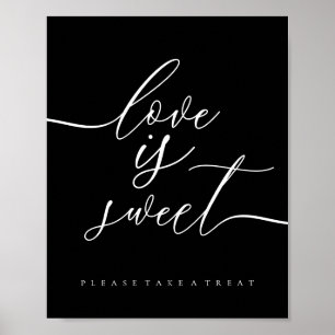 Poster Nourritures de mariage noir friandises dessert L'a