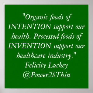 Poster Nourritures organiques contre les nourritures