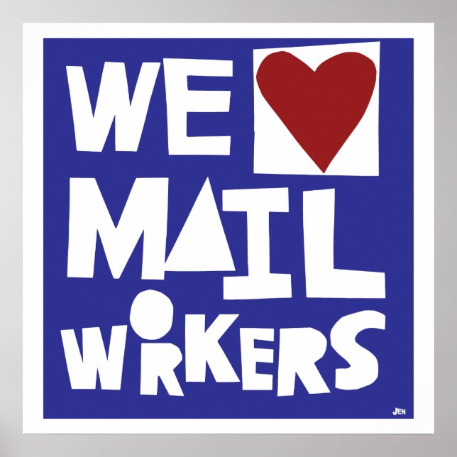 Poster Nous aimons les travailleurs du courrier (Devant)