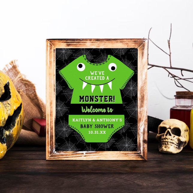 Poster "Nous avons créé un monstre" Baby shower Halloween (Créateur téléchargé)