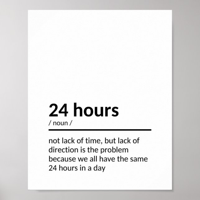 Poster "Nous avons tous les mêmes 24 heures par jour..." (Devant)