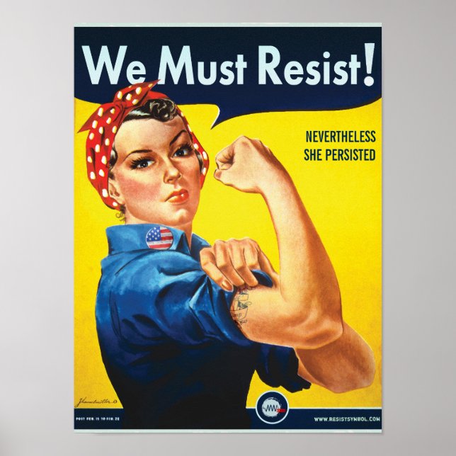 Poster Nous Devons Résister : Rosie Custom Protest (Devant)