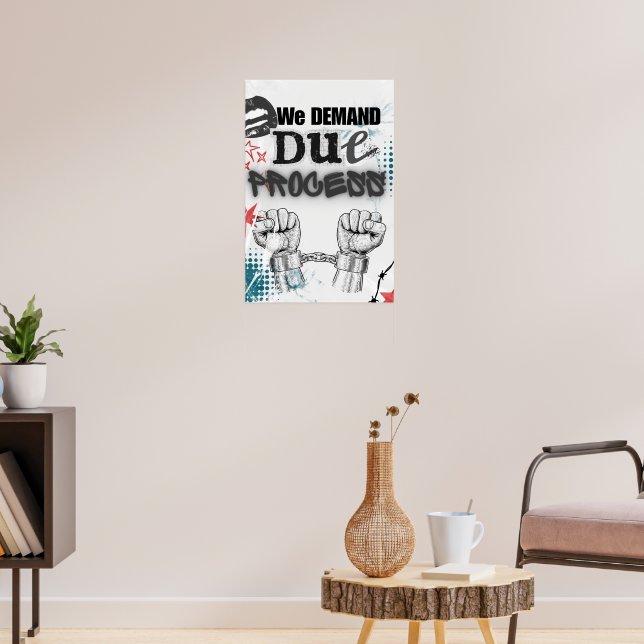 Poster Nous exigeons un processus juste - des pots de pro (Salon 3)