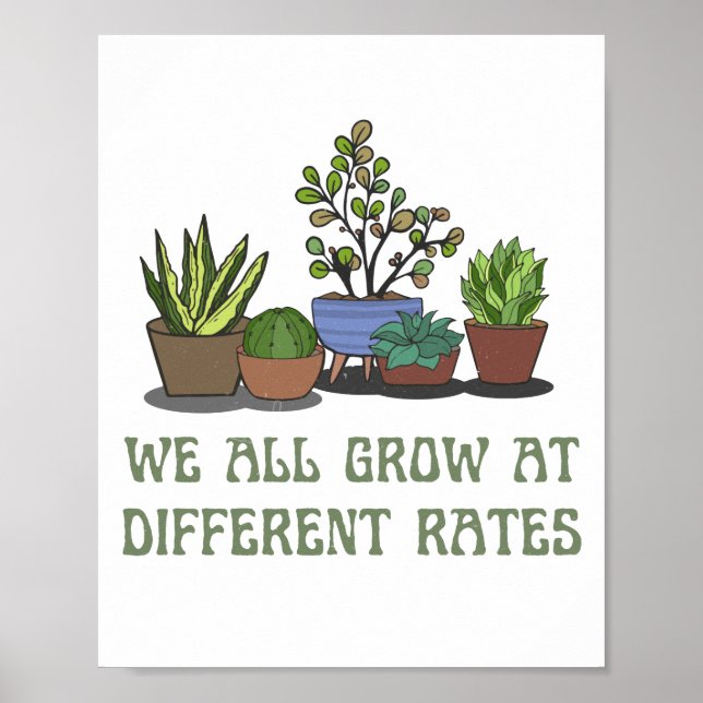 Poster nous grandissons tous à des taux différents enseig (Devant)