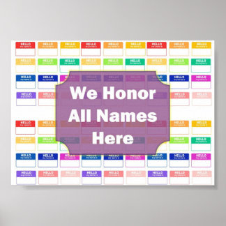 Poster Nous honorons tous les noms Diversité et équité Po