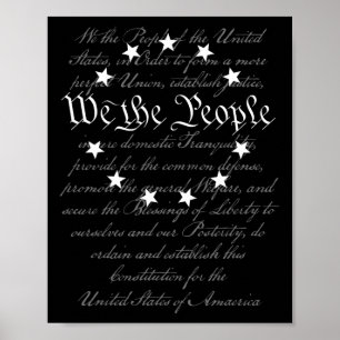 Poster Nous Le Peuple Préambule La Constitution Américain