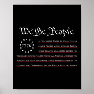 Poster Nous Le Peuple Préambule La Constitution Américain