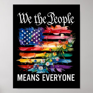 Poster Nous Le Peuple Signifie Tout Le Monde Arc-en-ciel