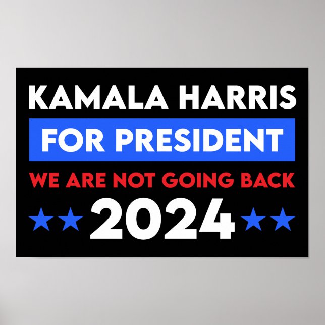 Poster Nous Ne Retournons Pas Kamala Harris Pour Présiden (Devant)