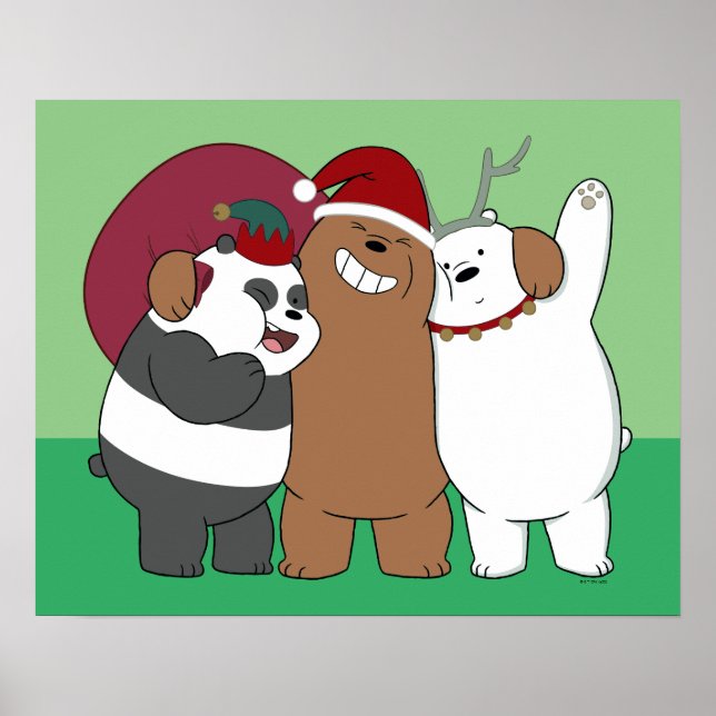 Poster Nous Ours Nus - Bonnes Fêtes (Devant)