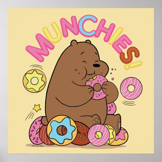 Poster Nous Ours Nus - Grizz Donut Munchies! (Devant)