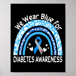 Poster Nous Portons Bleu Pour la Sensibilisation au Diabè