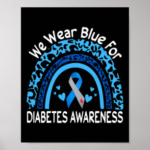 Poster Nous Portons Du Bleu Pour La Sensibilisation Au Di