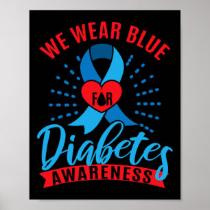 Poster Nous portons du bleu pour la sensibilisation au di