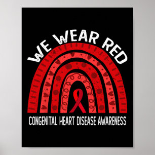 Poster Nous Portons Le Rouge Pour La Sensibilisation Aux