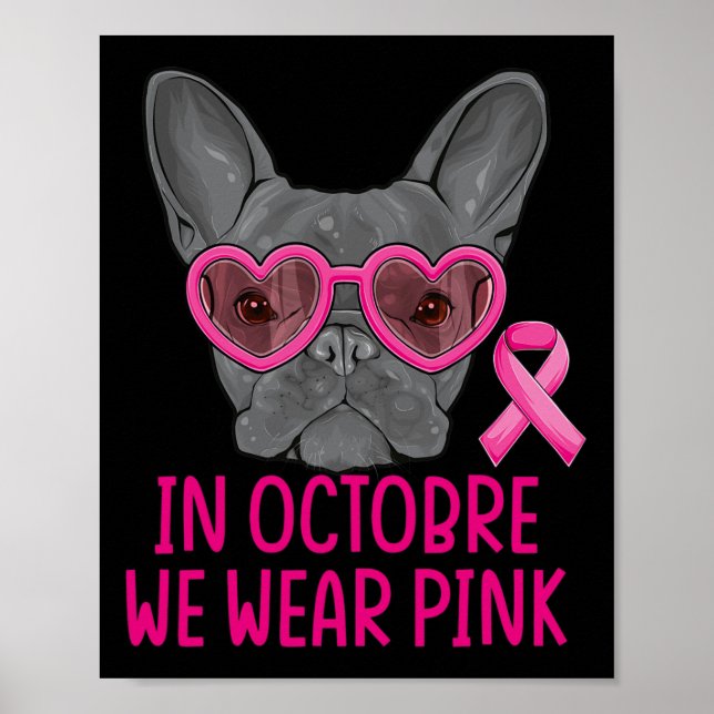 Poster Nous Portons Pink Bulldog Chien Chien Chien Consci (Devant)
