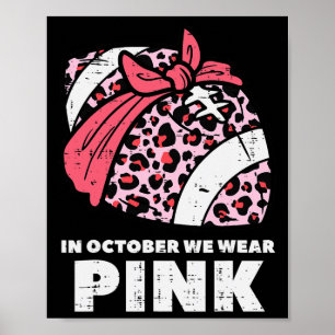 Poster Nous Portons Pink Football Breast Cancer Sensibili