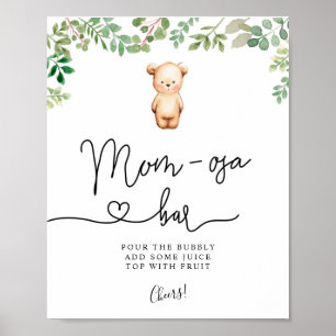 Poster Nous pouvons à peine attendre la baby shower Mom-o