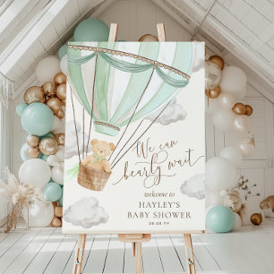 Poster Nous pouvons à peine attendre la Baby Shower vert 