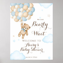 Nous pouvons à peine attendre ours en ballon bébé 