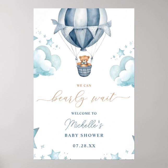 Poster Nous pouvons attendre l'accueil Baby shower (Devant)