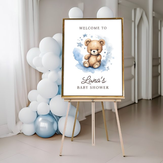 Poster Nous pouvons attendre l'accueil Baby shower bleu (Créateur téléchargé)