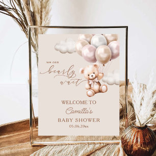 Poster Nous Pouvons Attendre L'Ours Avec Le Baby shower D