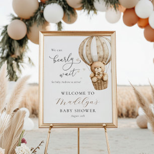 Poster Nous pouvons attendre tôt Teddy Bear Baby shower B