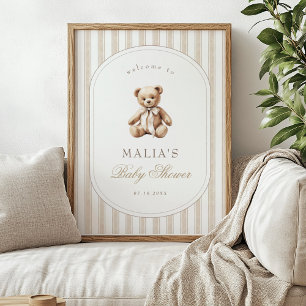 Poster Nous pouvons attendre un Baby shower élégant accue