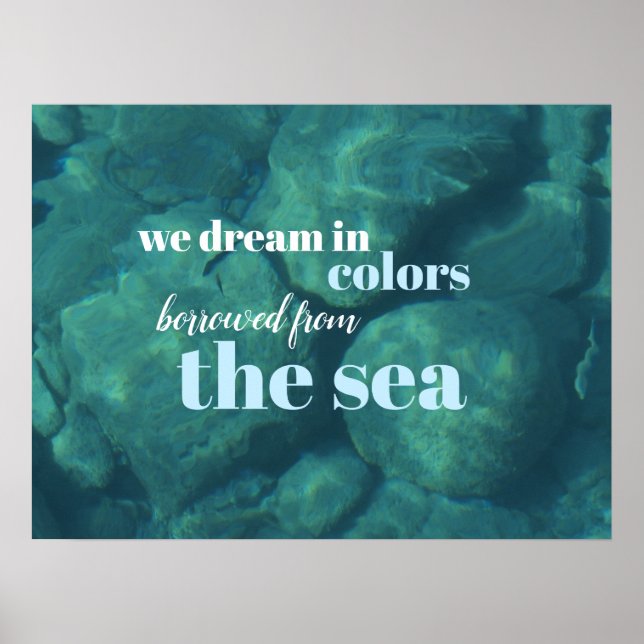 Poster Nous rêvons Blue Tropical sous la motivation de la (Devant)