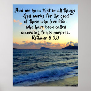 Poster Nous Savons Que Dans Toutes Les Choses Romains 8:2