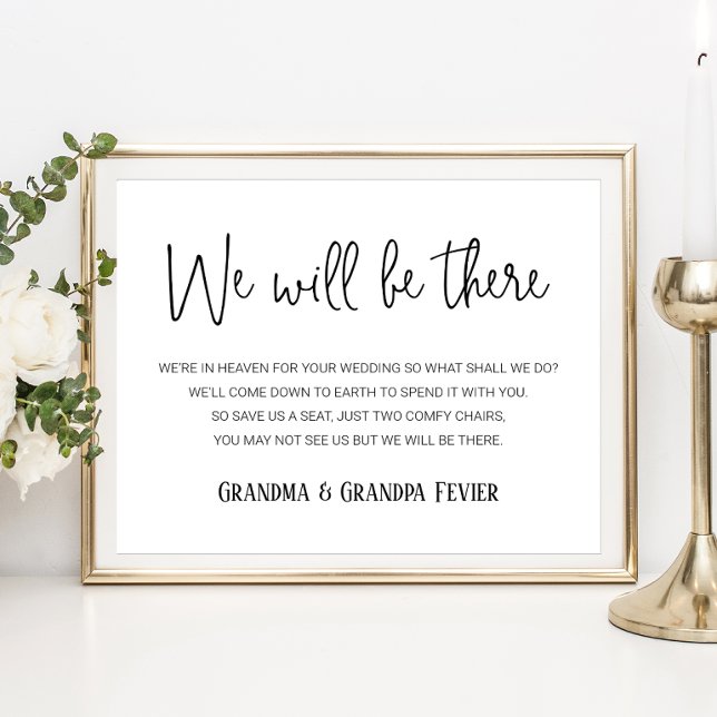 Poster Nous Serons Là Sièges Mémorial Avec Noms Mariage (Créateur téléchargé)
