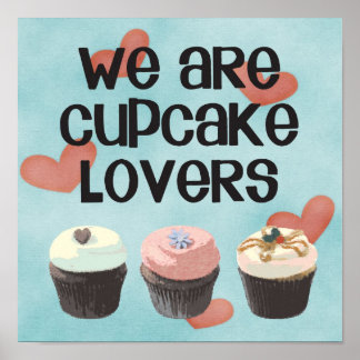 Poster "NOUS SOMMES AMOUREUX DE CUPCAKE"